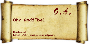 Ohr Amábel névjegykártya